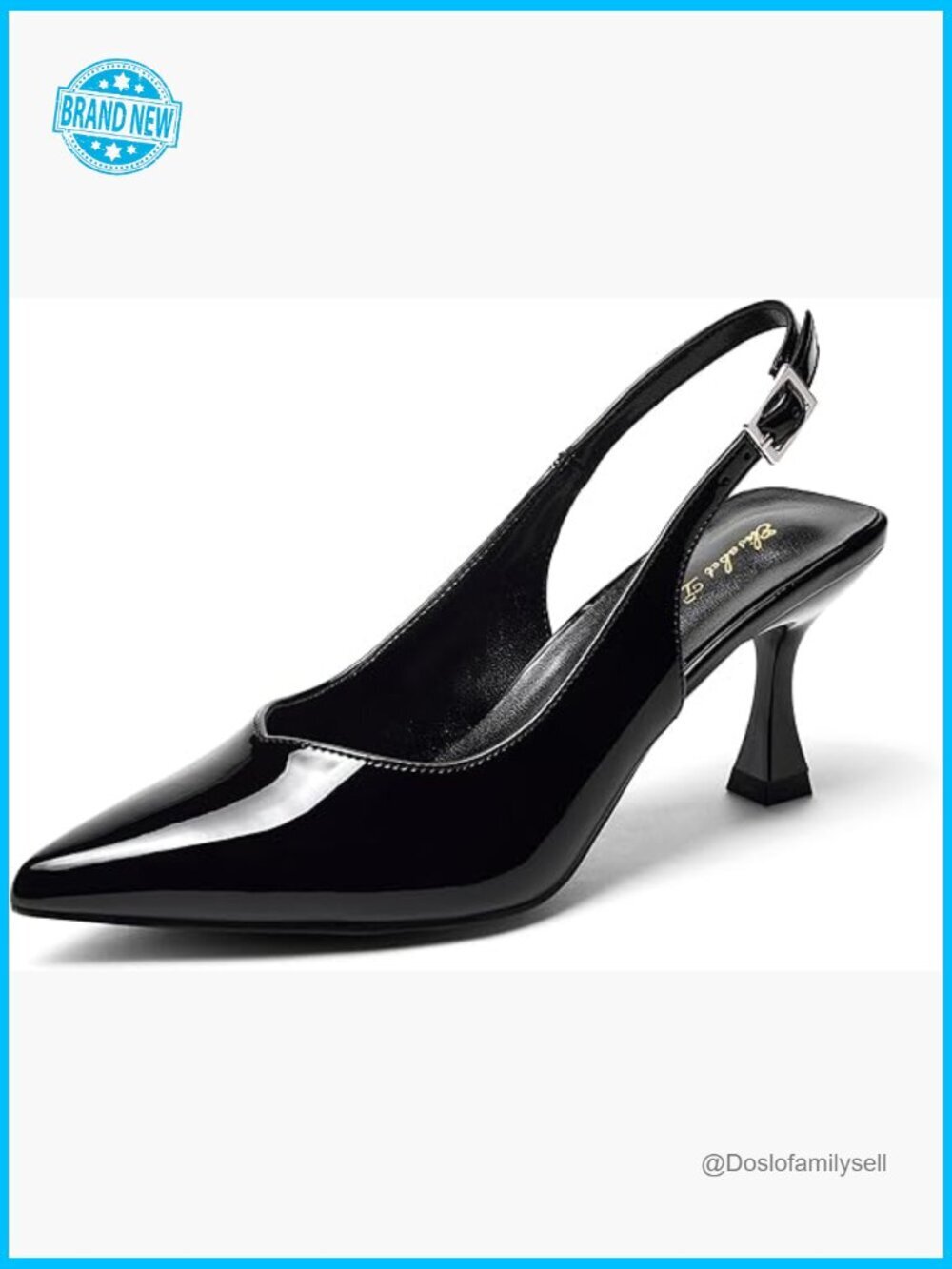 Kitten Heel Slingback Pumps 3 Inches Stiletto Pointed Closed Toe Elegant Low